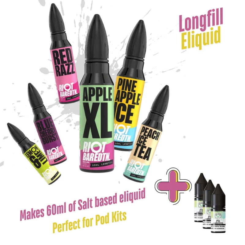 Riot Squad BAR EDTN Longfill + 3 Nic Salts | £4